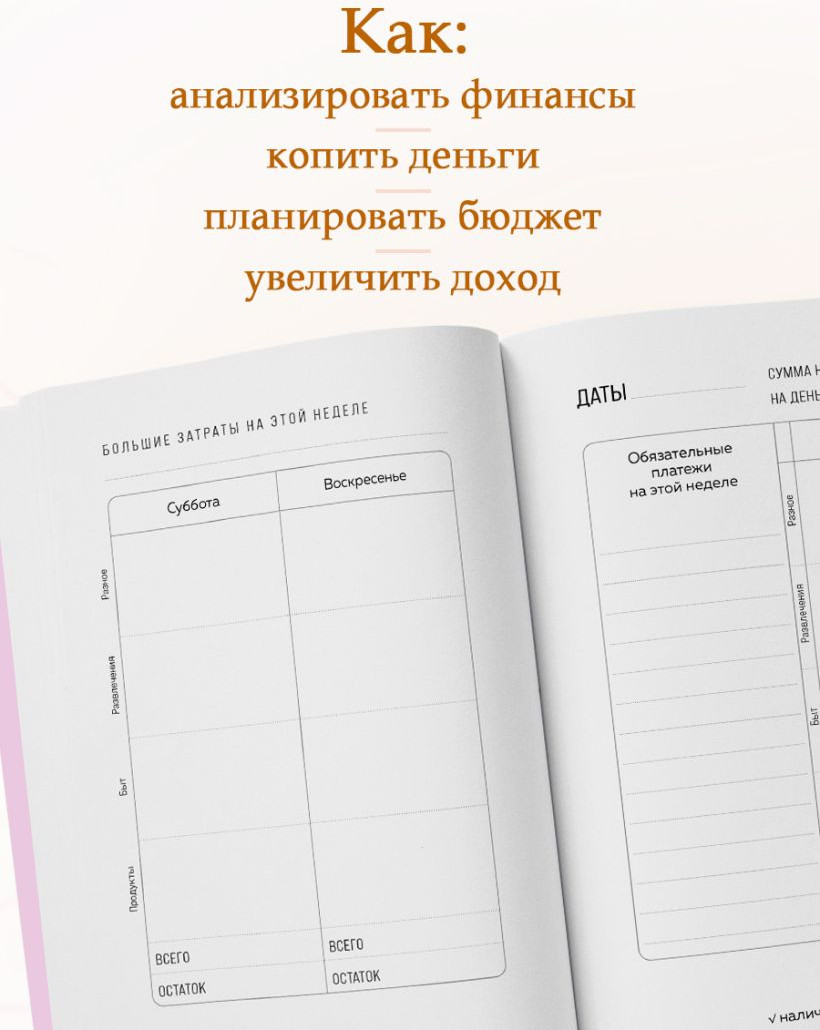 Блокнот Эксмо Бережно с деньгами. Планировщик бюджета (9785042218880) — фото 6