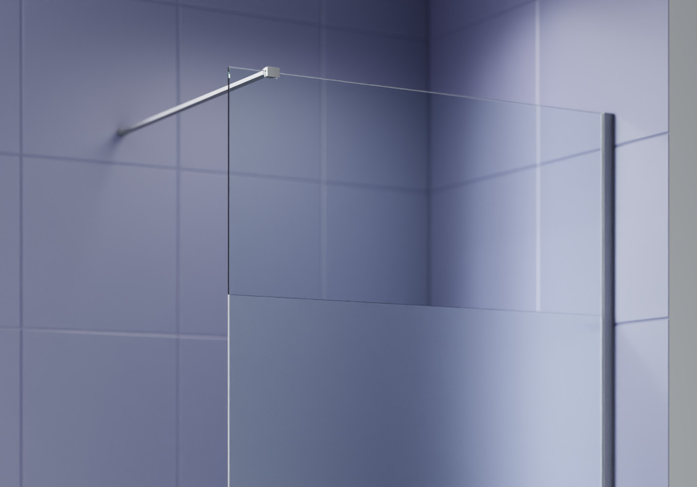 Душевая стенка Aquatek Walk in с держателем 140x200 / AQ.WI.140.3CH (хром/прозрачное стекло) — фото 4