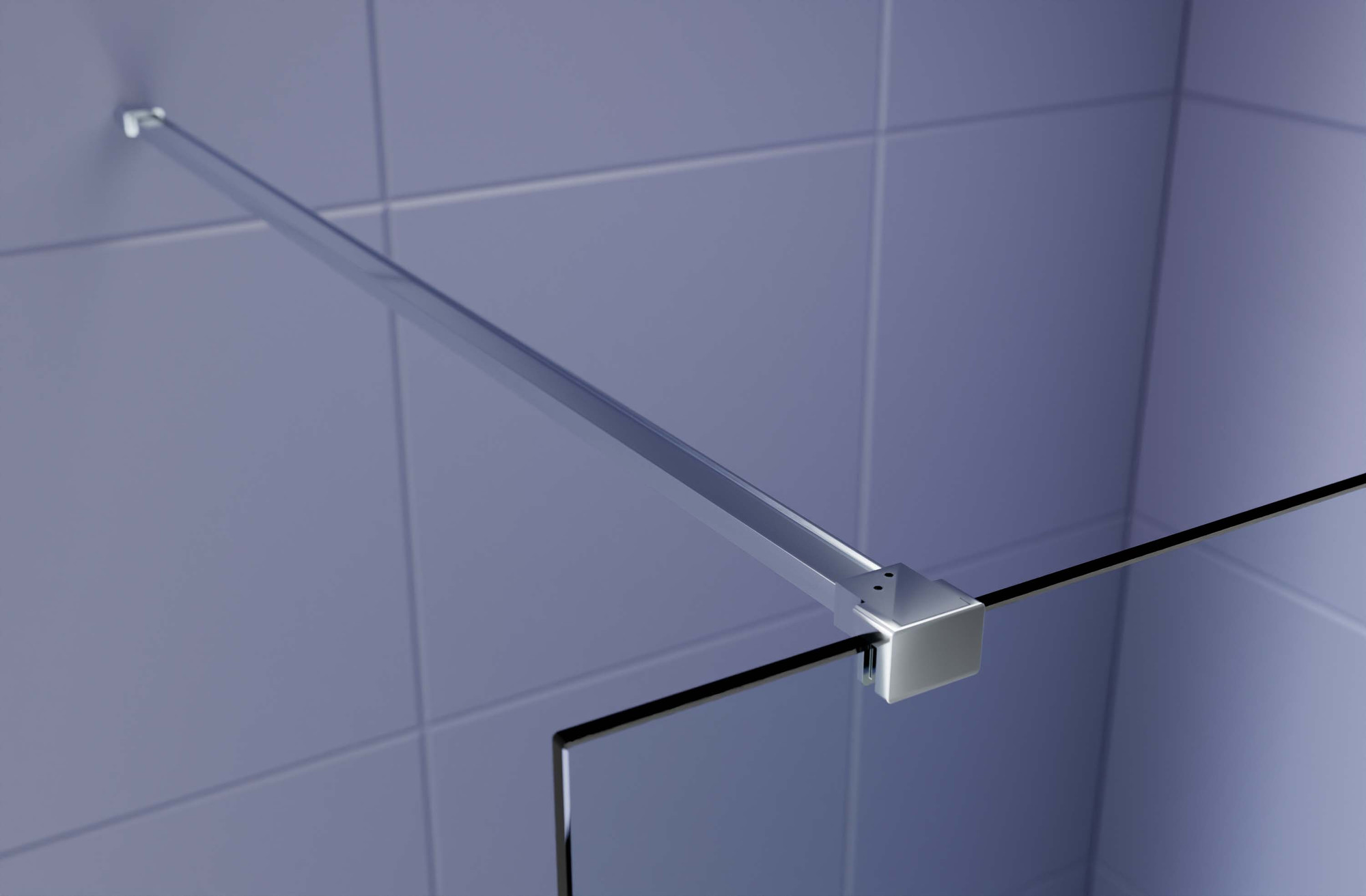 Душевая стенка Aquatek Walk in с держателем 140x200 / AQ.WI.140.3CH (хром/прозрачное стекло) — фото 3