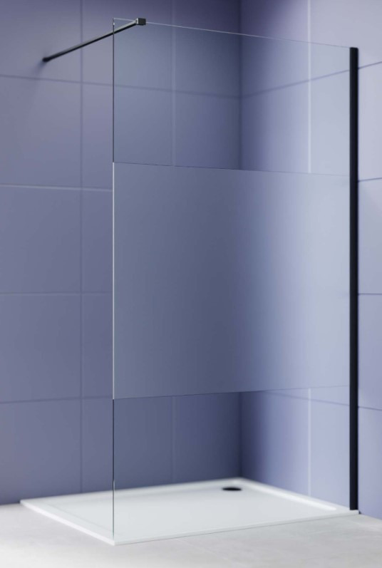 Душевая стенка Aquatek Walk in с держателем 140x200 / AQ.WI.140.3BL (черный/прозрачное стекло)