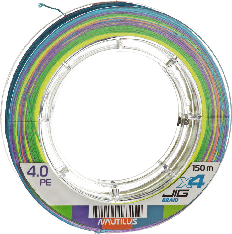 Леска плетеная NAUTILUS X4 Jig Braid Multicolour d-0.22мм 18.1кг 3.0PE / 06-42302667 (150м)