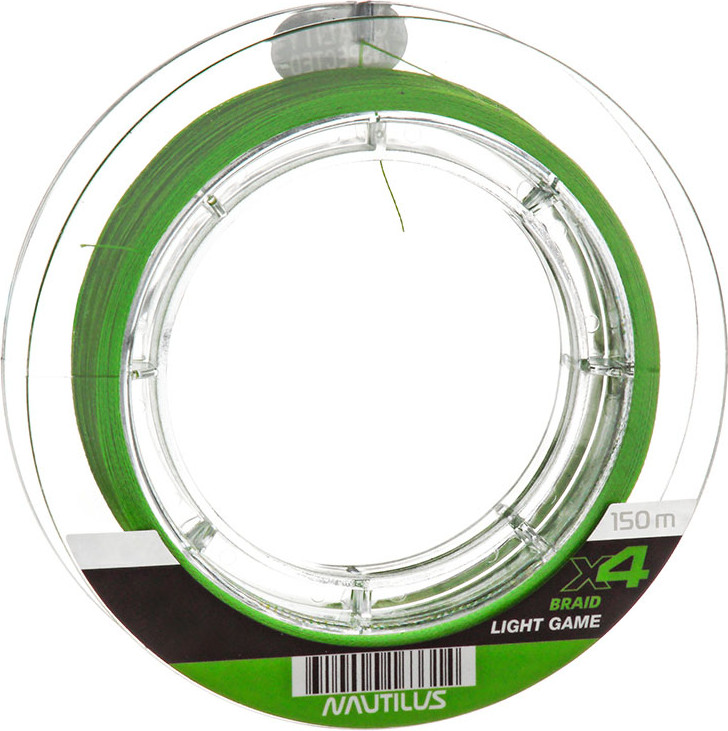 Леска плетеная NAUTILUS X4 Light game Braid Chartreus 5.4кг 0.8PE / 06-42302687 (150м)