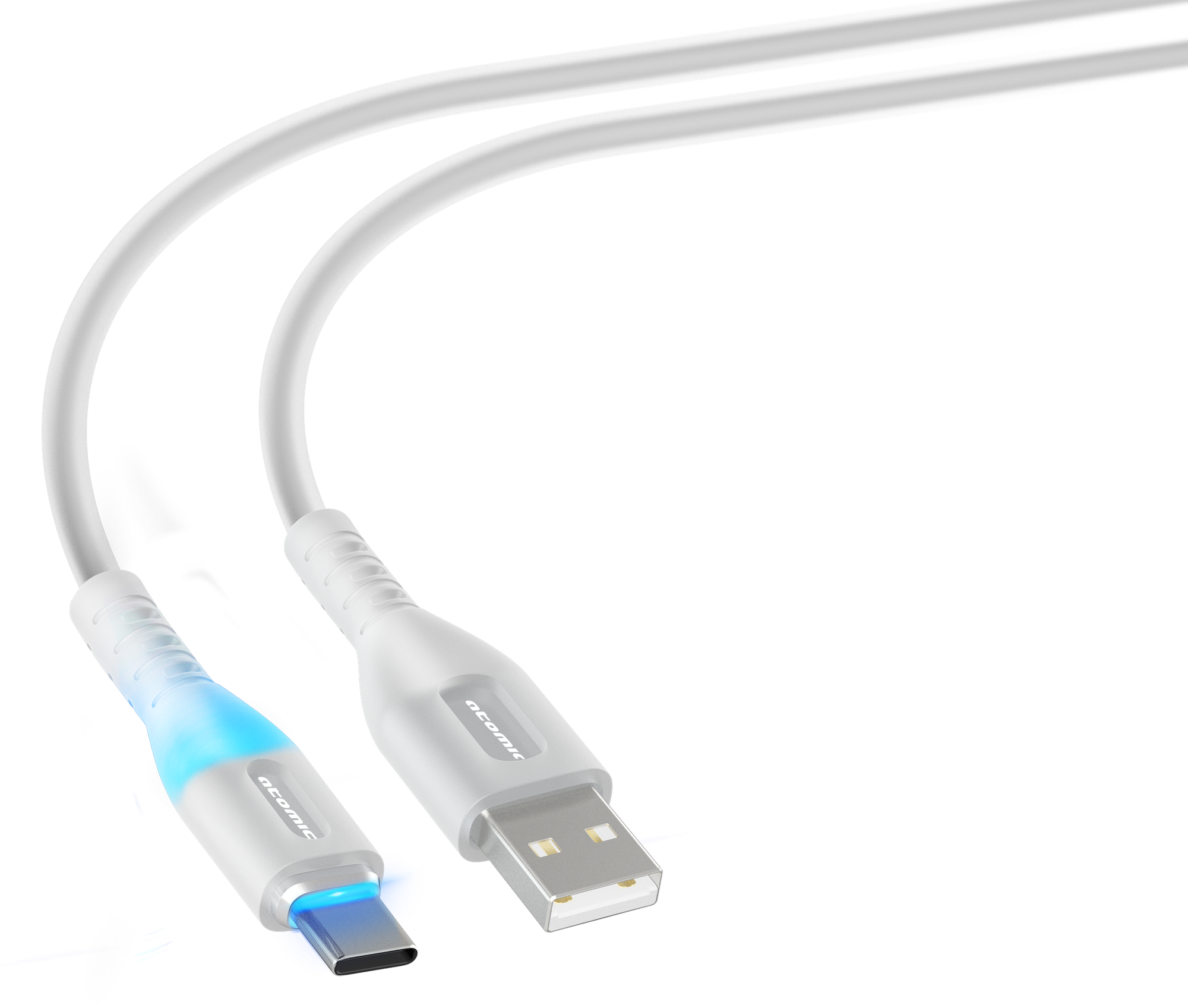 Кабель Atomic Ledit USB-A-USB-C 3A LED / 30.369 (1.2м, белый) — фото 2