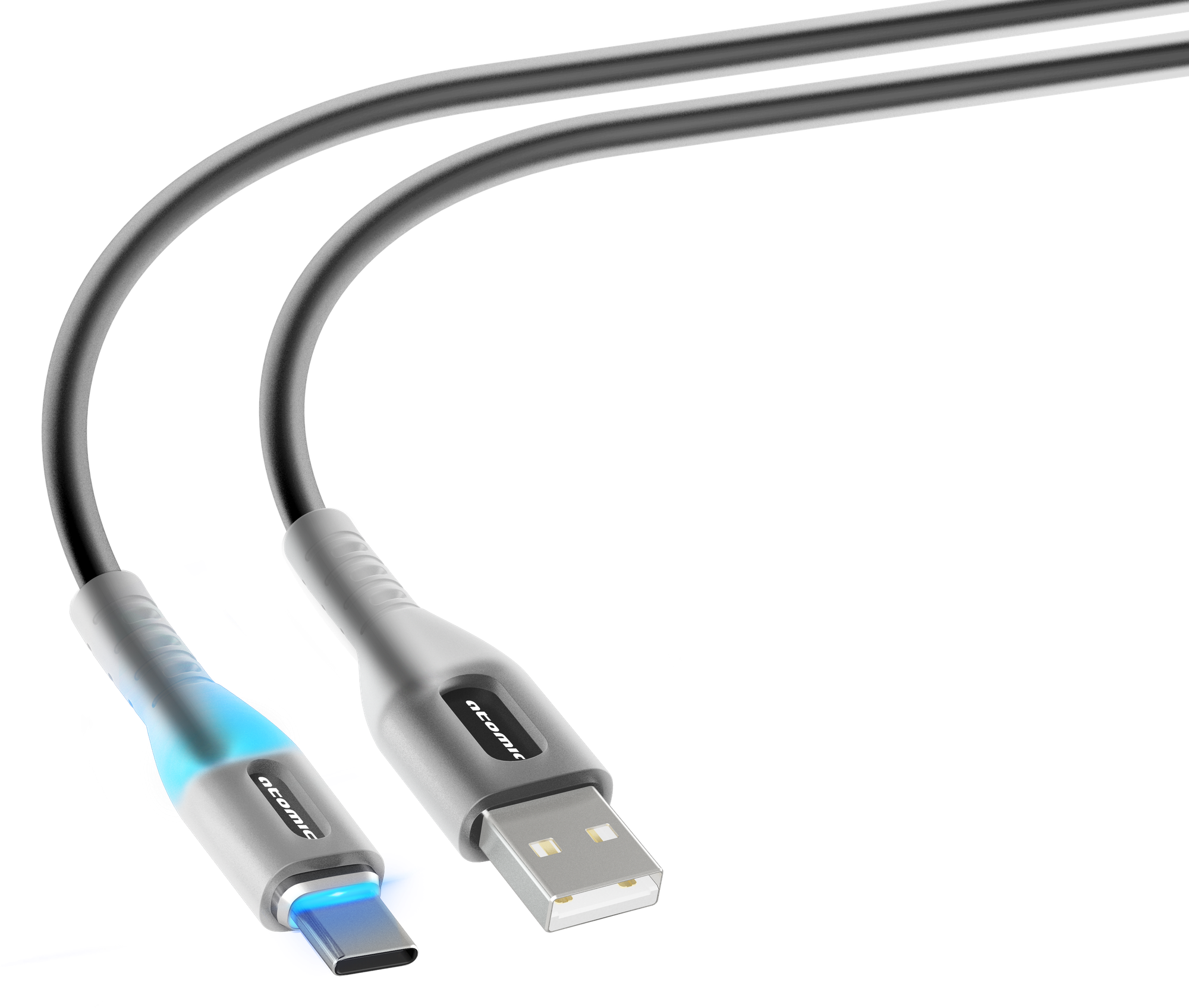 Кабель Atomic Ledit USB-A-USB-C 3A LED / 30.368 (1.2м, черный) — фото 2