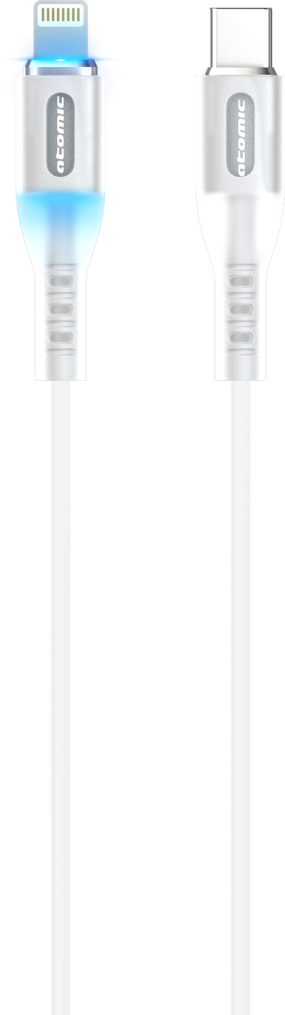Кабель Atomic Ledit Usb-C-Lightning PD 27W LED / 30.373 (1.2м, белый)