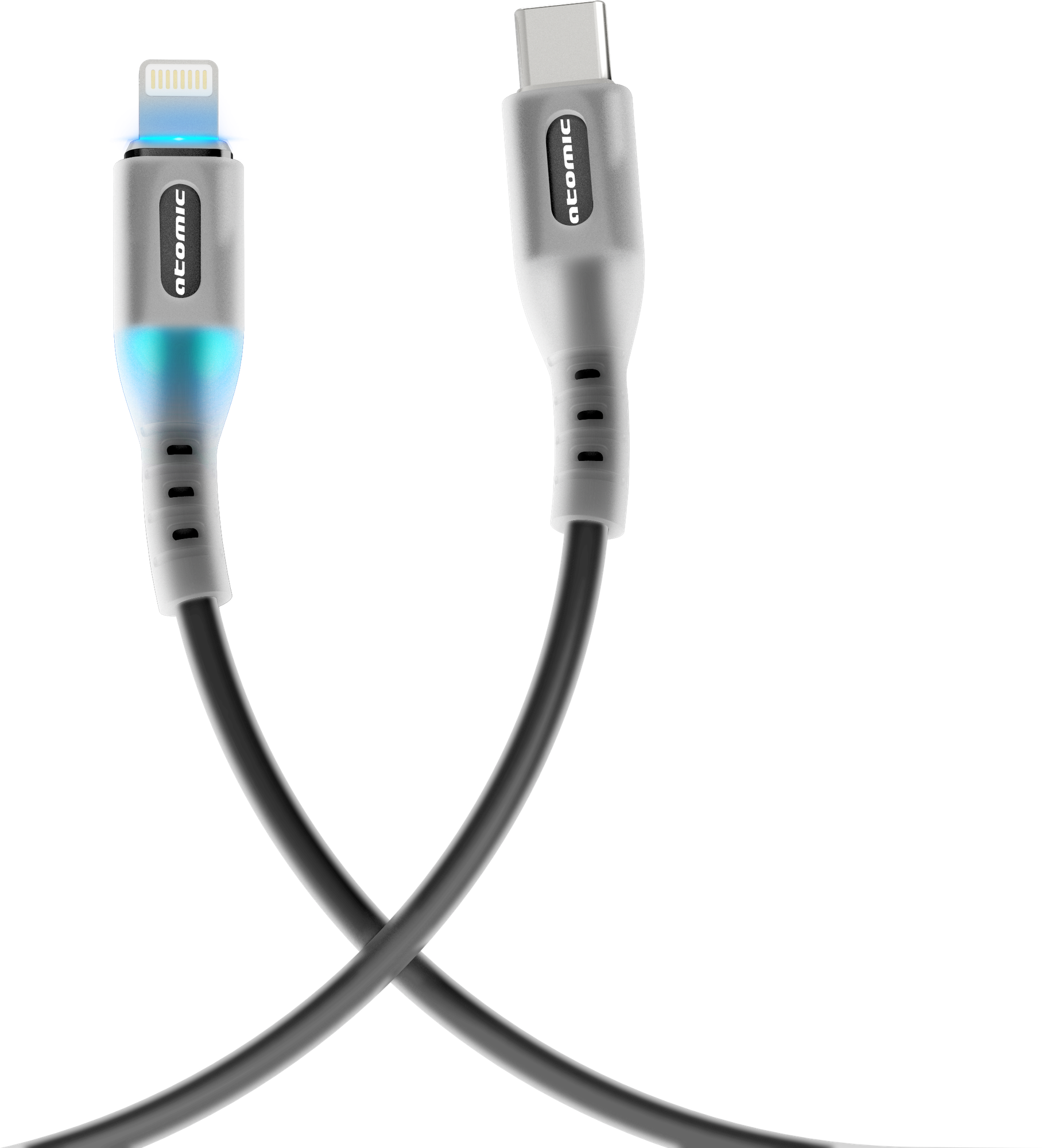 Кабель Atomic Ledit Usb-C-Lightning PD 27W LED / 30.374 (1.2м, черный) — фото 3
