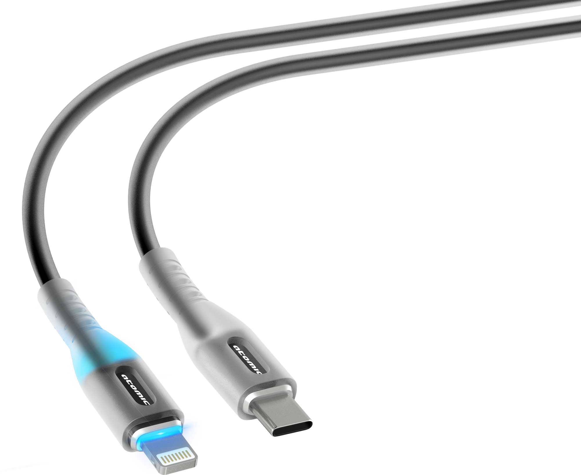 Кабель Atomic Ledit Usb-C-Lightning PD 27W LED / 30.374 (1.2м, черный) — фото 2
