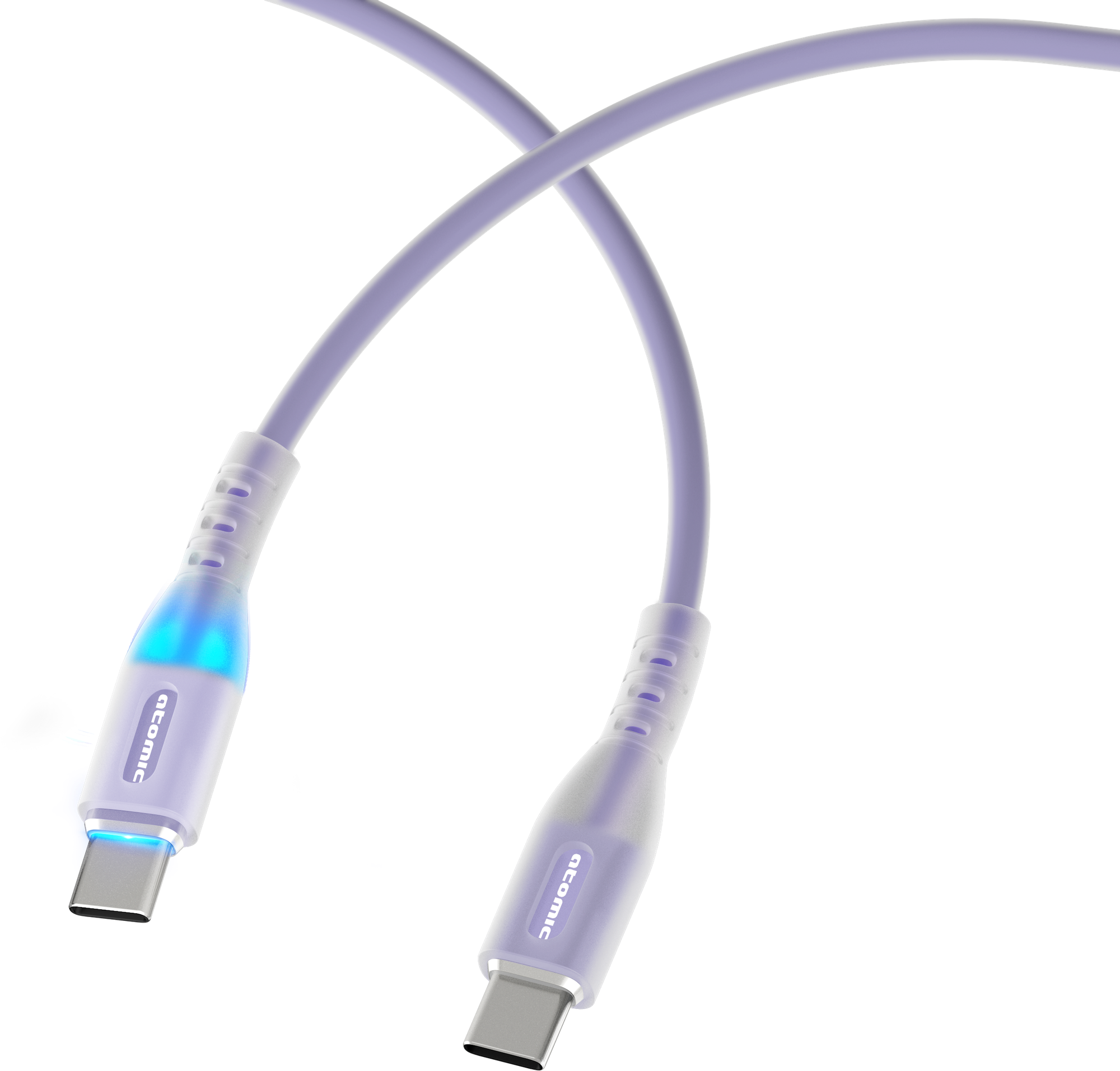 Кабель Atomic Ledit USB-C-USB-C PD 60W LED / 30.371 (1.2м, фиолетовый) — фото 4