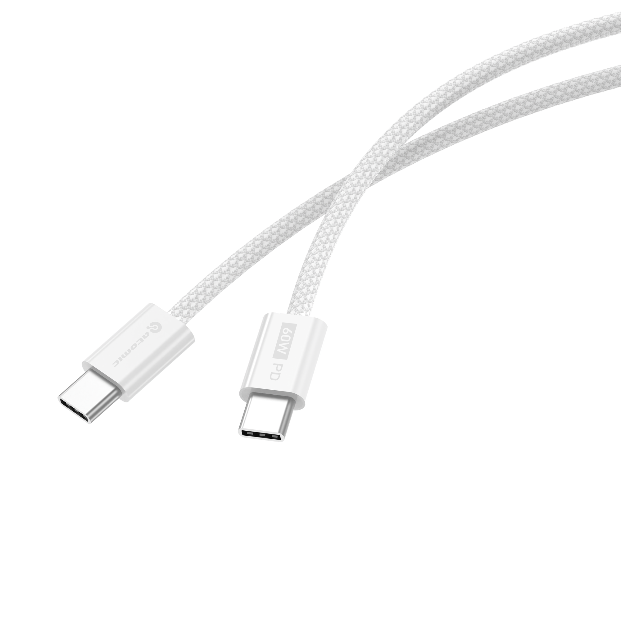 Кабель Atomic Real USB-C-USB-C PD 60W / 30.406 (1.5м, белый) — фото 2