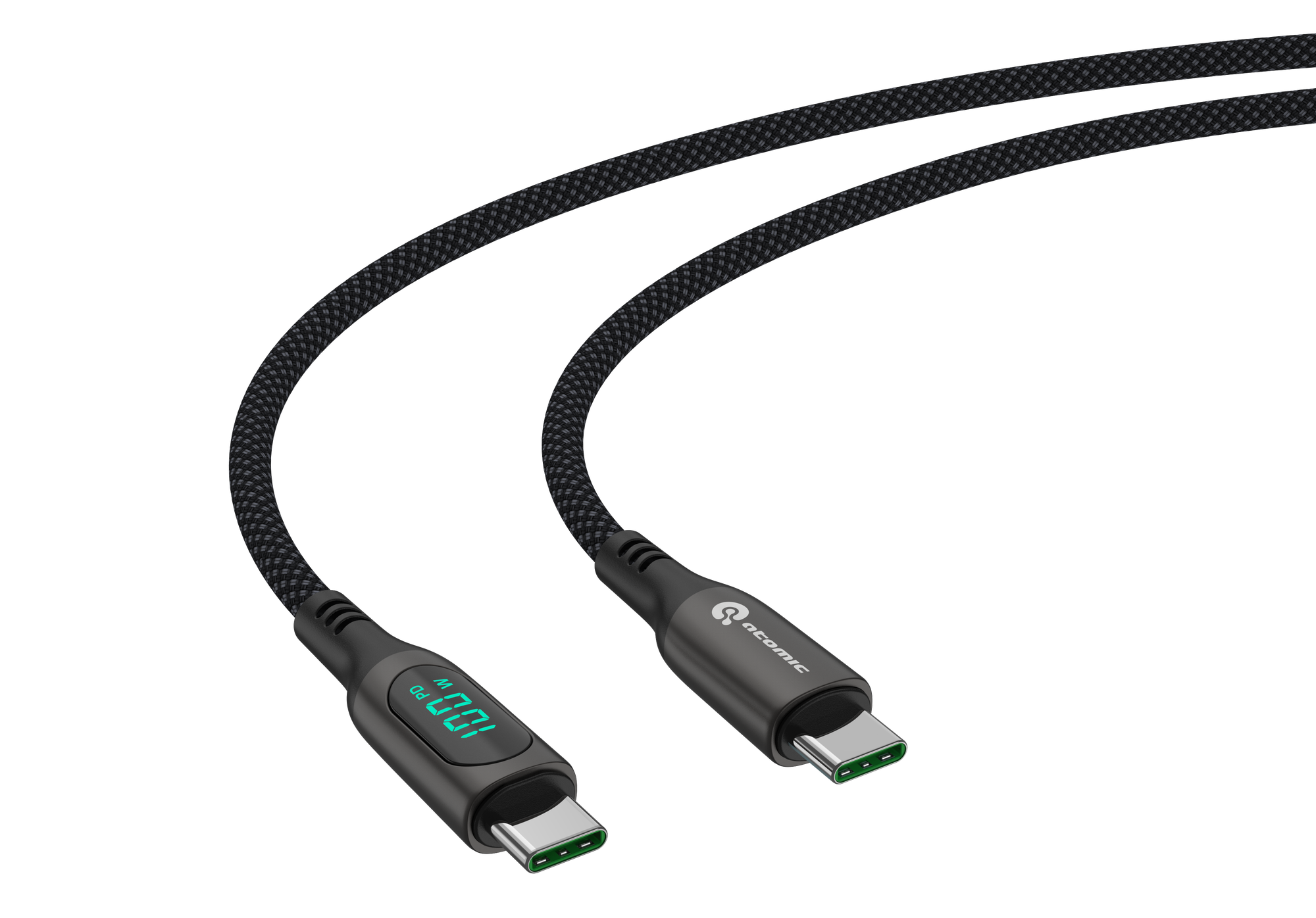 Кабель Atomic WOW100 USB-C-USB-C PD 100W 5A / 30.391 (1.5м, черный) — фото 4