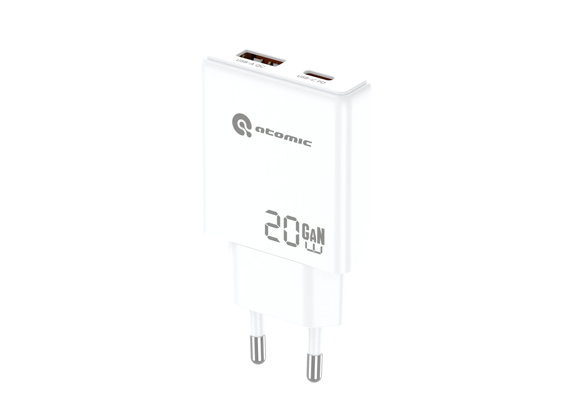 Адаптер питания сетевой Atomic Blade G203 GAN 20W USB A+C / 10.207 (белый) — фото 2