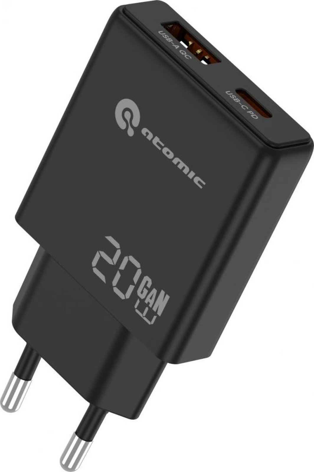 Адаптер питания сетевой Atomic Blade G203 GAN 20W USB A+C / 10.205 (черный)