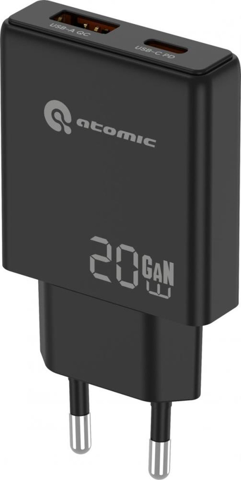 Адаптер питания сетевой Atomic Blade G203 GAN 20W USB A+C / 10.205 (черный) — фото 4