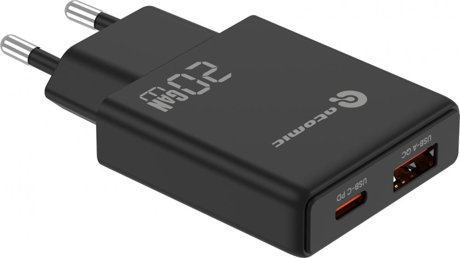 Адаптер питания сетевой Atomic Blade G203 GAN 20W USB A+C / 10.205 (черный) — фото 3