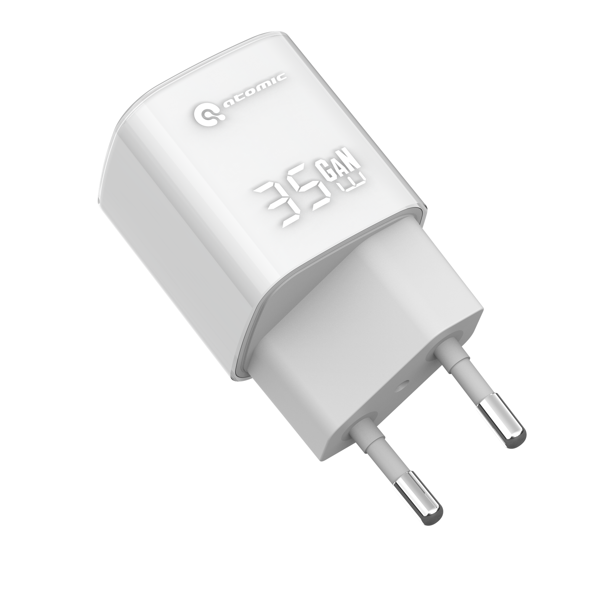 Зарядное устройство сетевое Atomic Crystal G351 GAN 35W USB A+C с кабелем USB С-L / 10.195 (белый) — фото 2