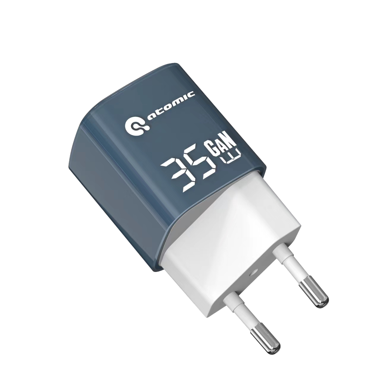 Адаптер питания сетевой Atomic Crystal G351 GAN 35W USB A+C / 10.191 (синий) — фото 2