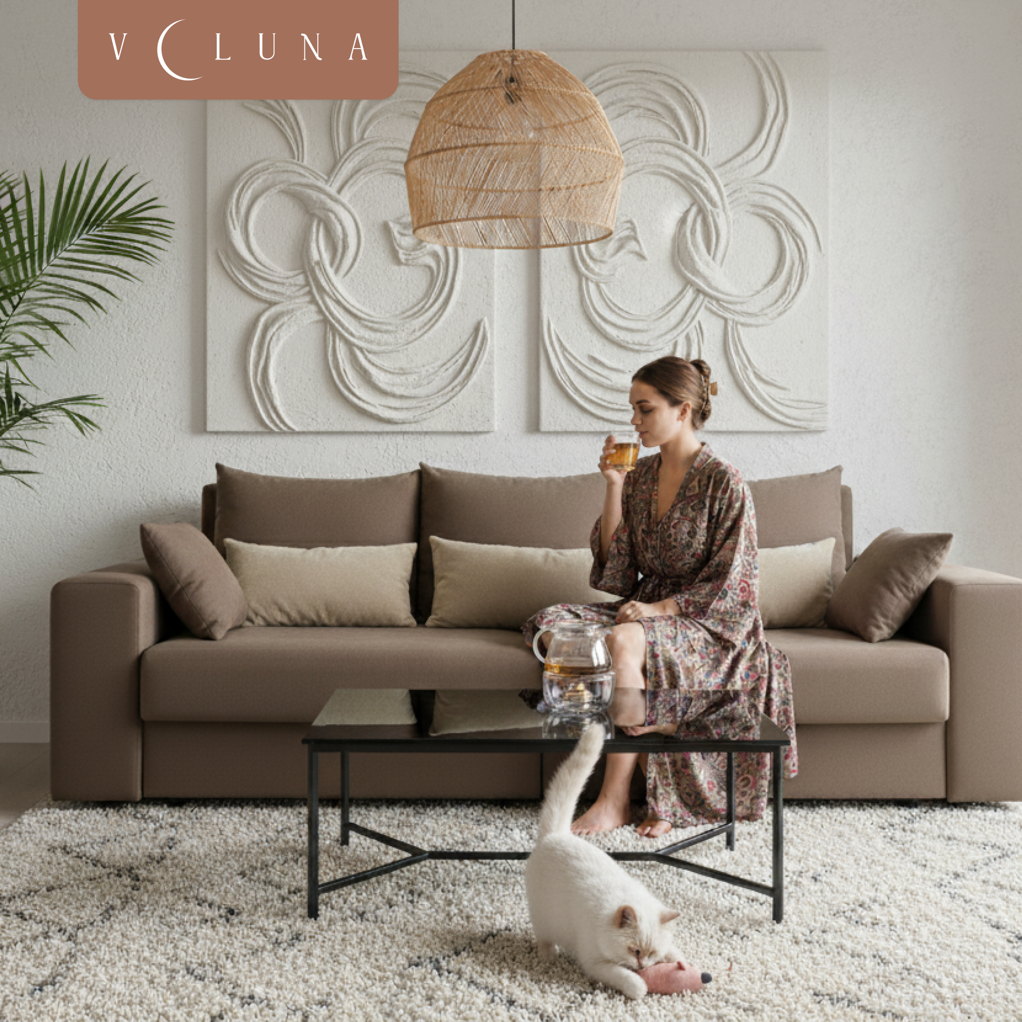 Диван VELUNA Майами (Cristy Cappuccino/Light Beige) — фото 5