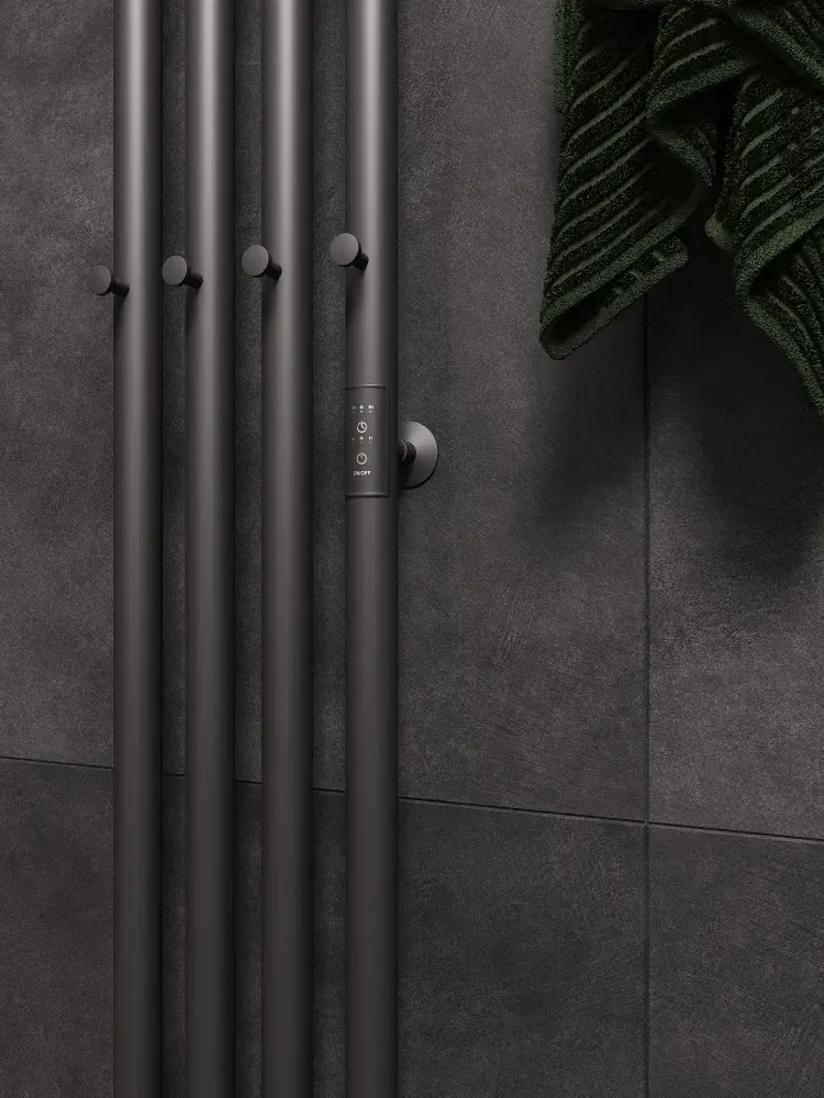 Полотенцесушитель электрический Маргроид Ferrum Inaro 4 СНШ 150x6 8 крючков (графит, таймер справа) — фото 4