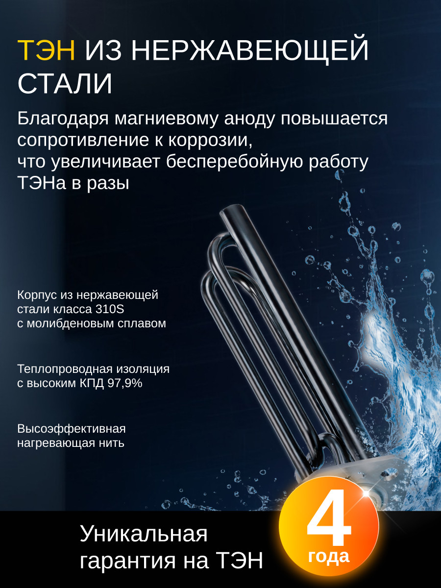 Накопительный водонагреватель Haier ES30V-B1 SLIM / GA0GH9E01RU — фото 4