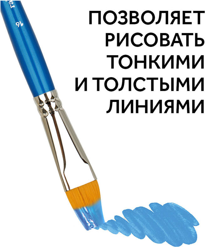 Кисть для рисования ГАММА Cинтетика №16 / 280618.08.016 — фото 6