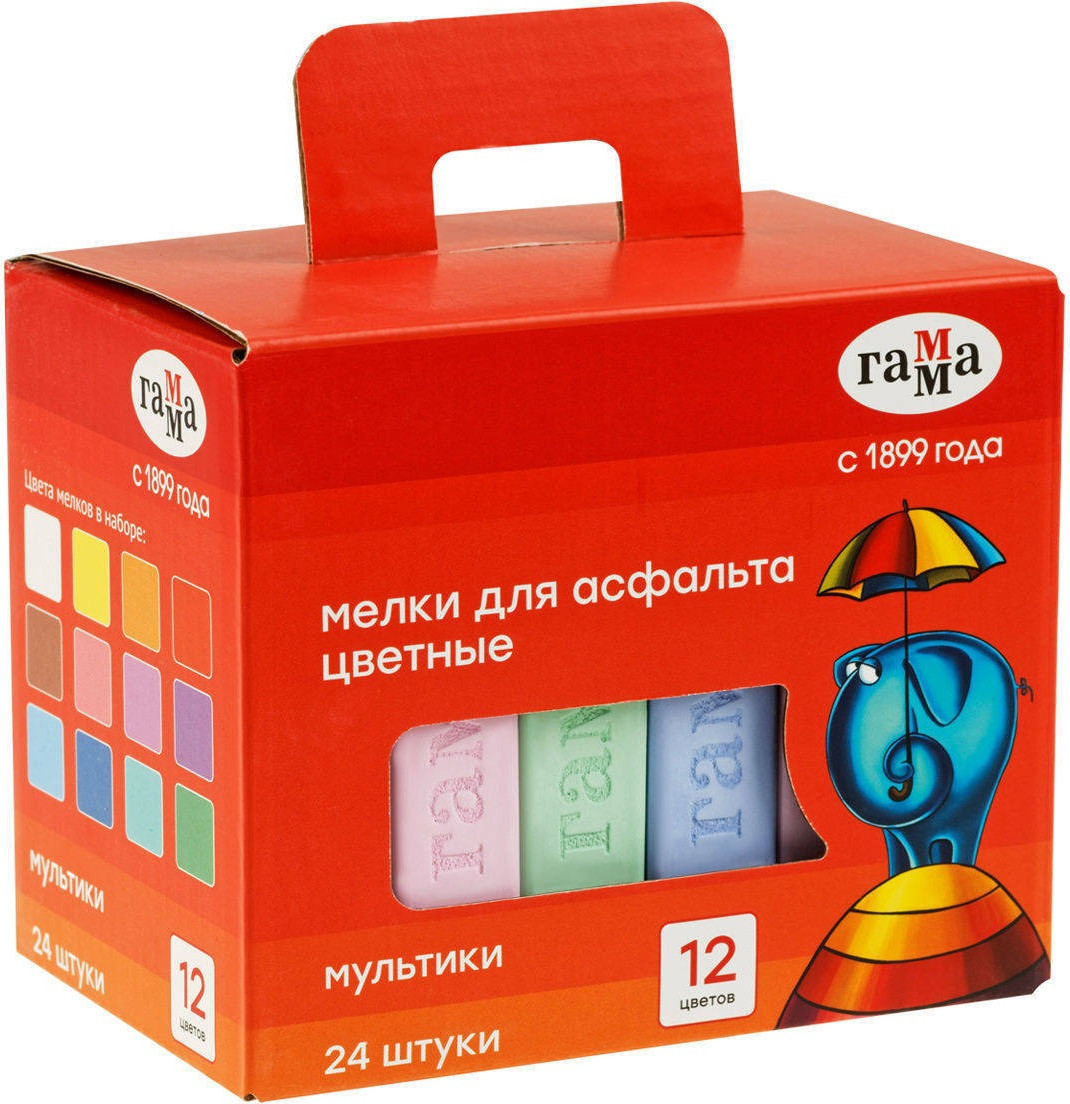 Набор мела канцелярского ГАММА Мультики / 9022324 (24шт)
