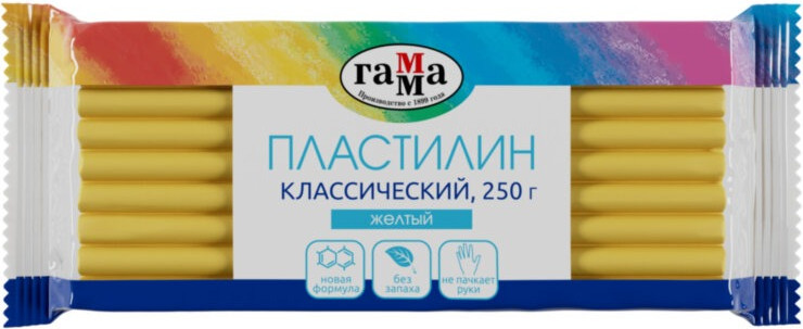 Пластилин ГАММА Классический / 270818_03 (желтый)