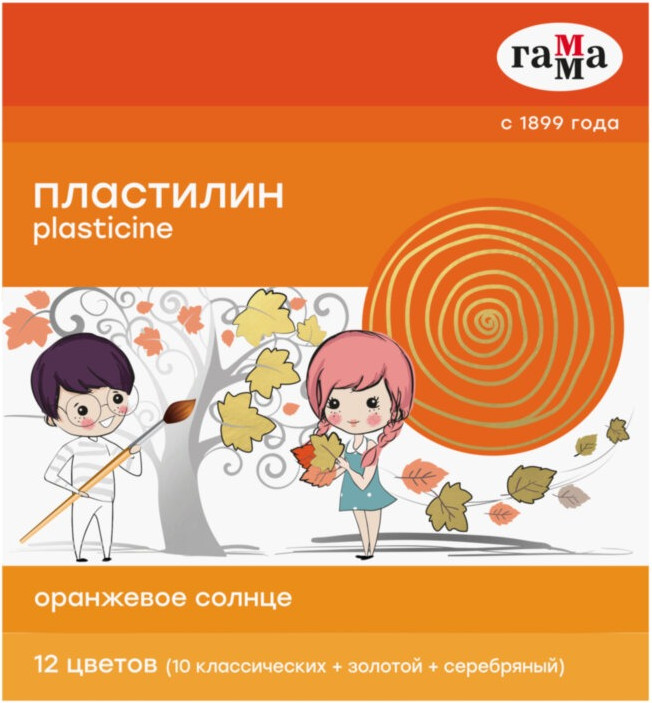 Пластилин ГАММА Оранжевое солнце / 130520206 (12цв)