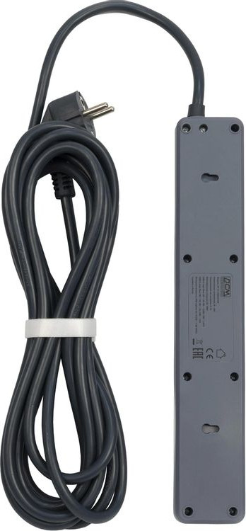 Сетевой фильтр Powercom SP-01 USB2A1CW 3.0М (3м, 4 розетки, белый/серый) — фото 2