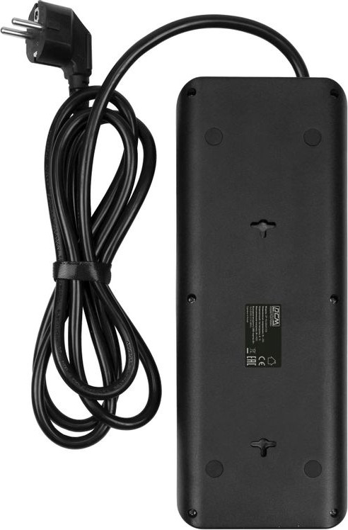 Сетевой фильтр Powercom SP-10 USB2A1СB 3.0М (3м, 10 розеток, черный) — фото 2