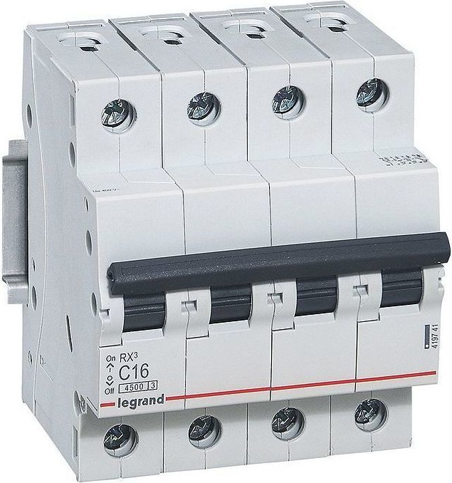 Выключатель автоматический Legrand 4.5кА 16А 4П C / 419741