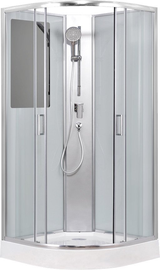 Душевая кабина Aquabath Четверть круга Atlas AB-1000A (90x90, хром, с поддоном и сифоном, без крыши)