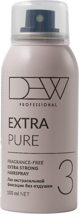 Лак для укладки волос Dew Professional Pure без отдушки Экстрасильной фиксации 15PESH/100 (100мл)