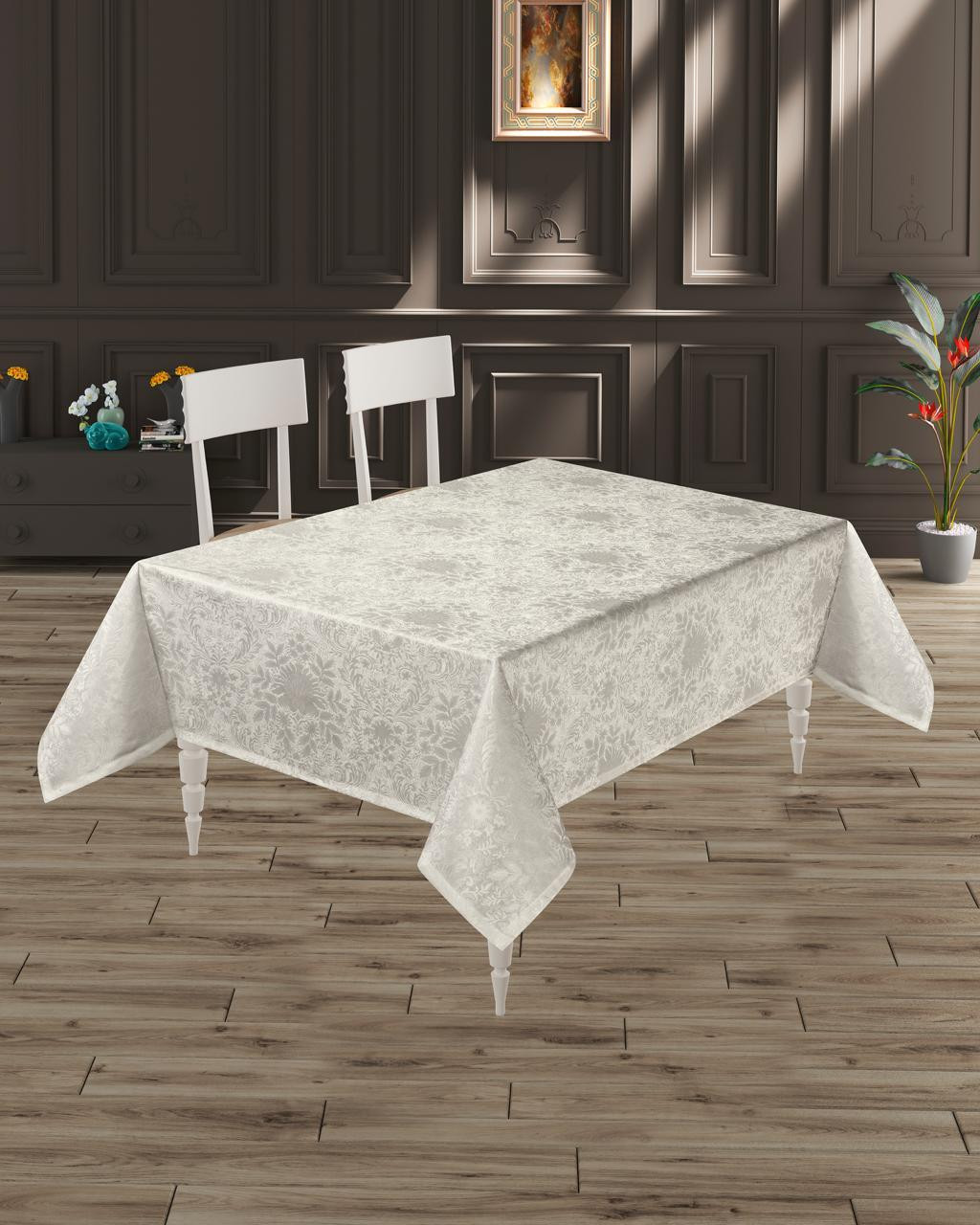 Скатерть DO&CO Begonya 160x220 / 12221 (кремовый)
