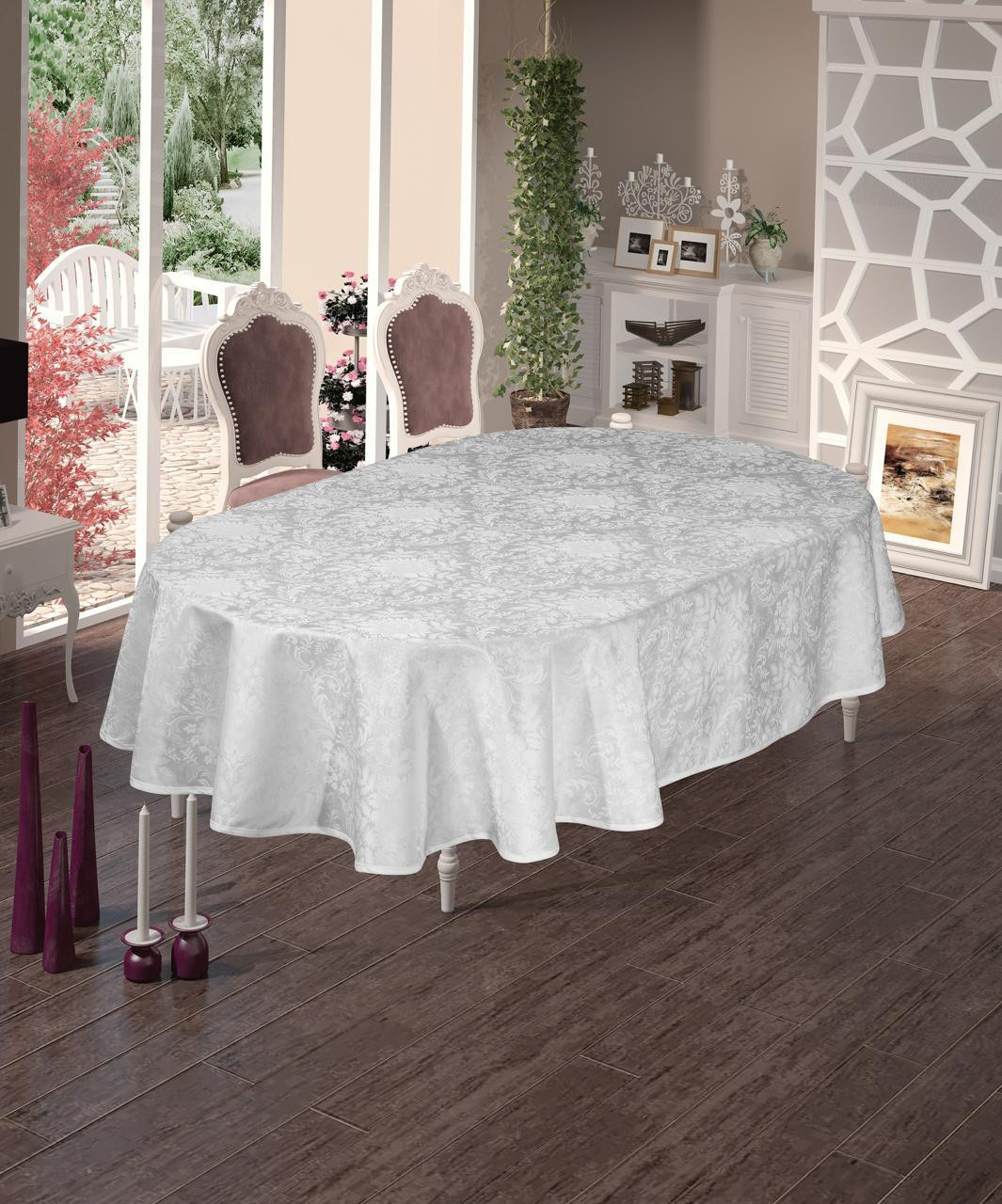Скатерть DO&CO Begonya 160x220 / 12224 (белый)