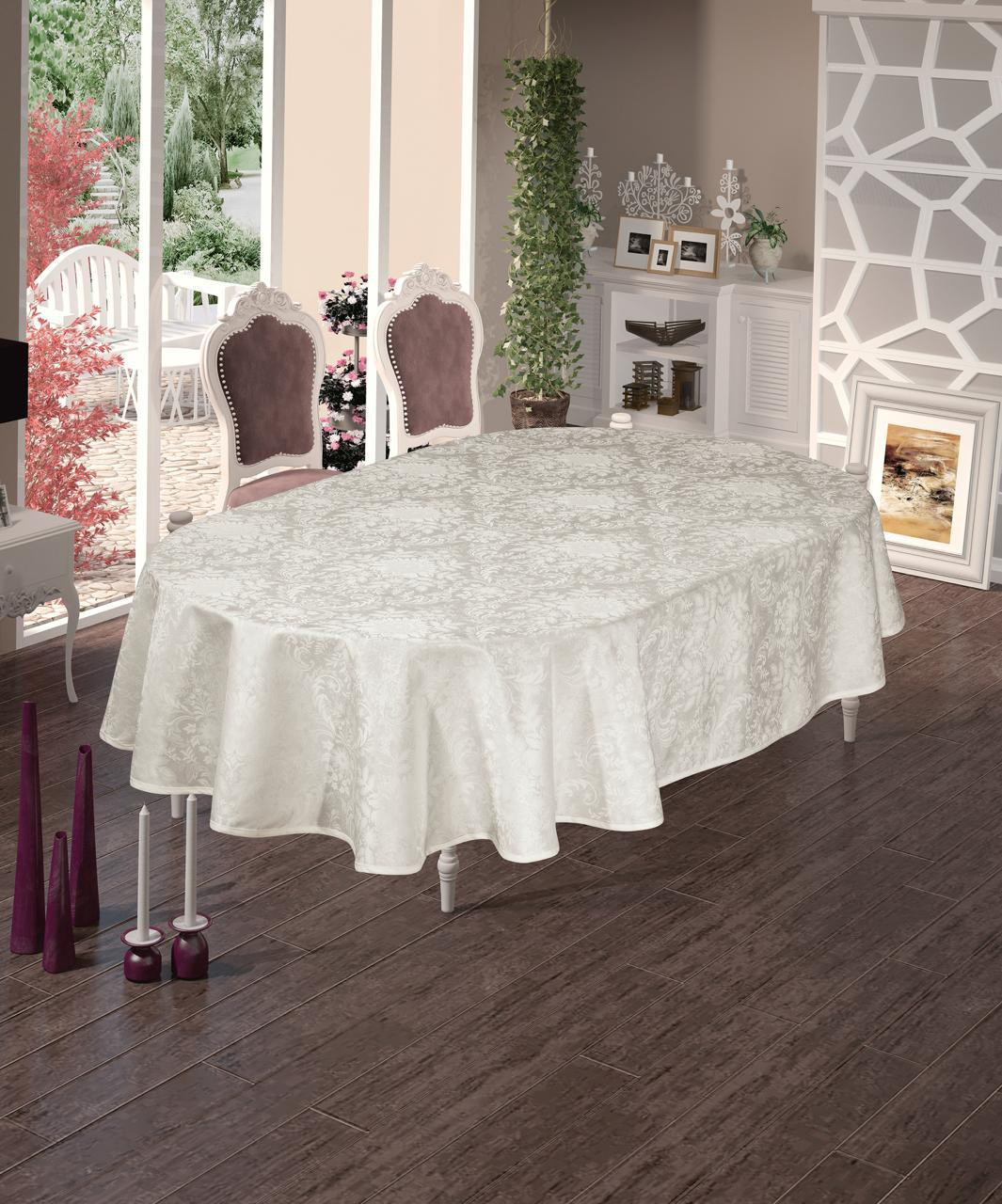Скатерть DO&CO Begonya 160x220 / 12224 (кремовый)