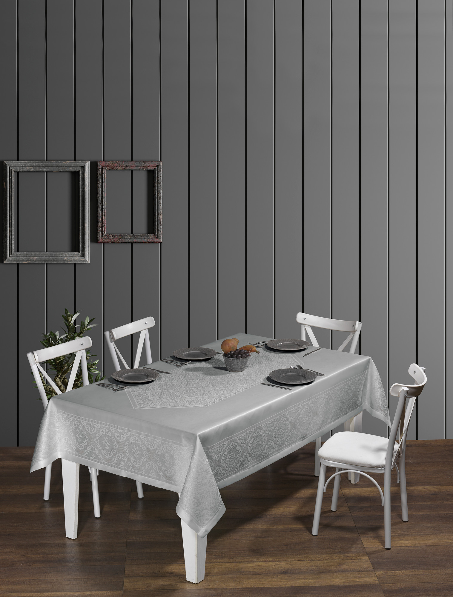 Скатерть DO&CO Roma 160x220 / 12311 (серый)