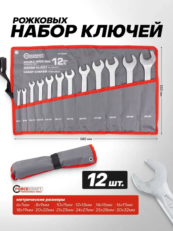 Набор ключей ForceKraft FK-5122P (63214) — фото 2