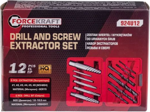 Набор экстракторов ForceKraft Резьбы и сверл FK-924U12 (63448) — фото 4