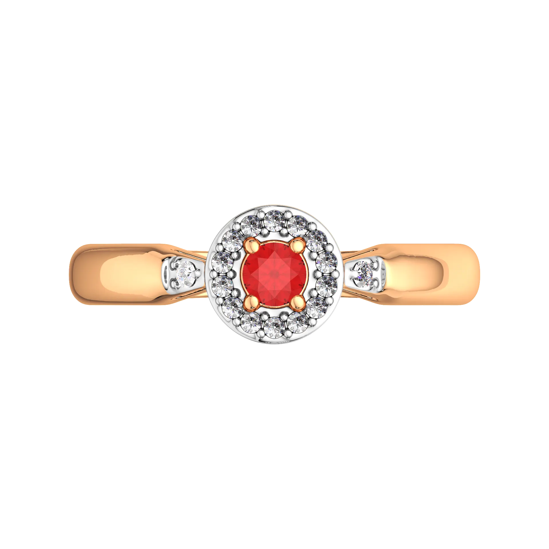 Кольцо из розового золота ZORKA 2D30154.14K.R.ZZ (р.17.5, с бриллиантом и рубином) — фото 3