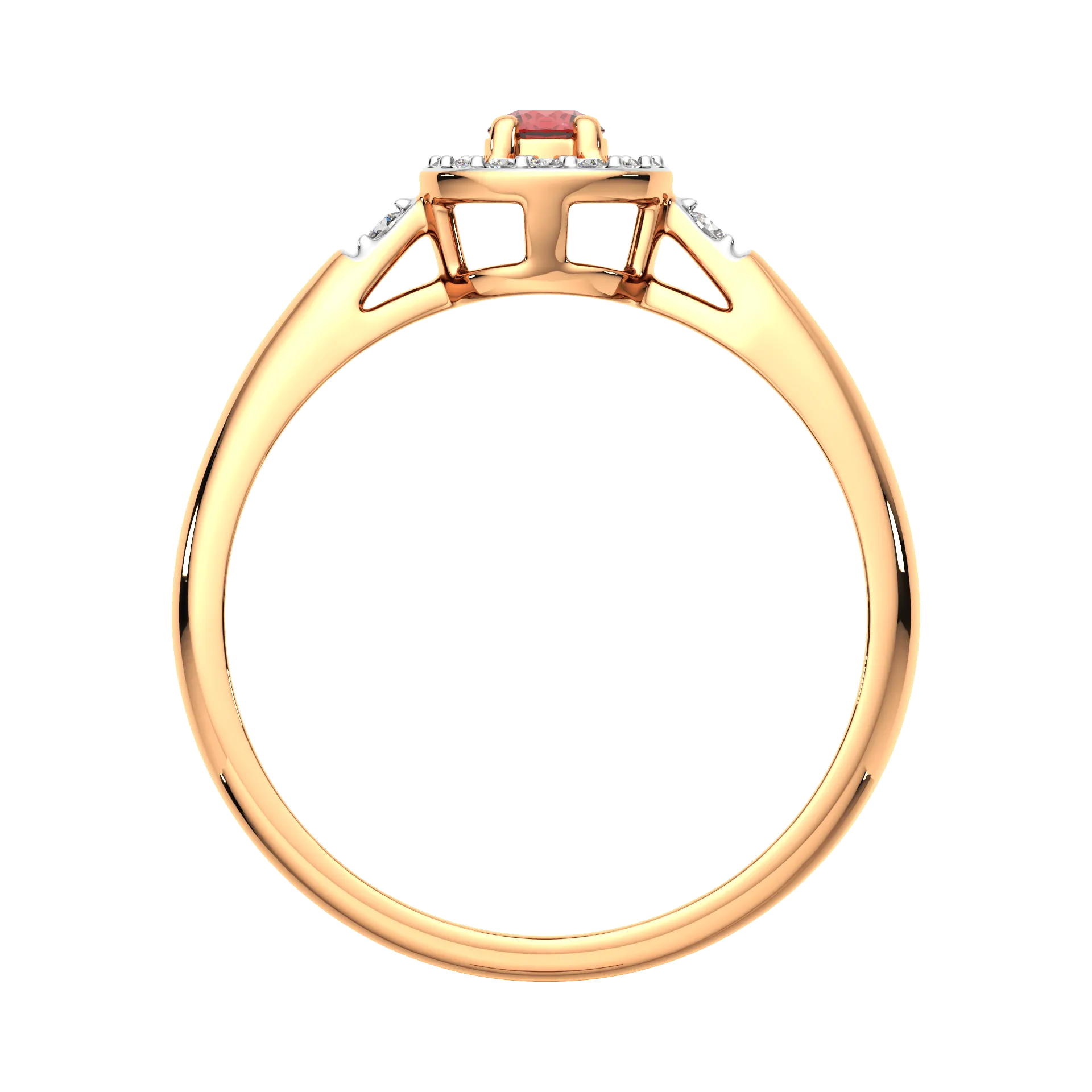 Кольцо из розового золота ZORKA 2D30154.14K.R.ZZ (р.17.5, с бриллиантом и рубином) — фото 4