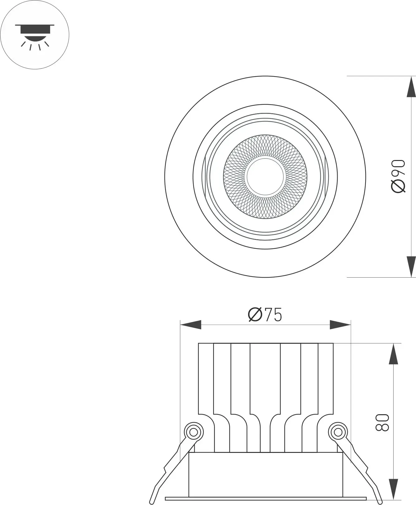 Точечный светильник Arlight MS-VORTEX-BUILT-R90-12W Day4000 BK-BK 40 deg / 057951 — фото 4