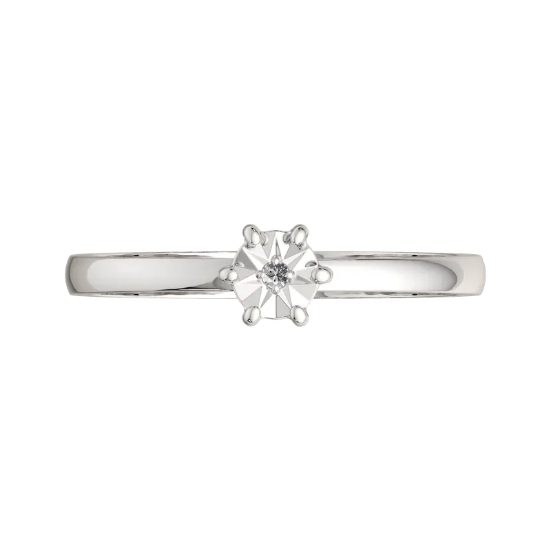 Кольцо из белого золота ZORKA 2D00366.14K.W (р.17, с бриллиантом) — фото 3