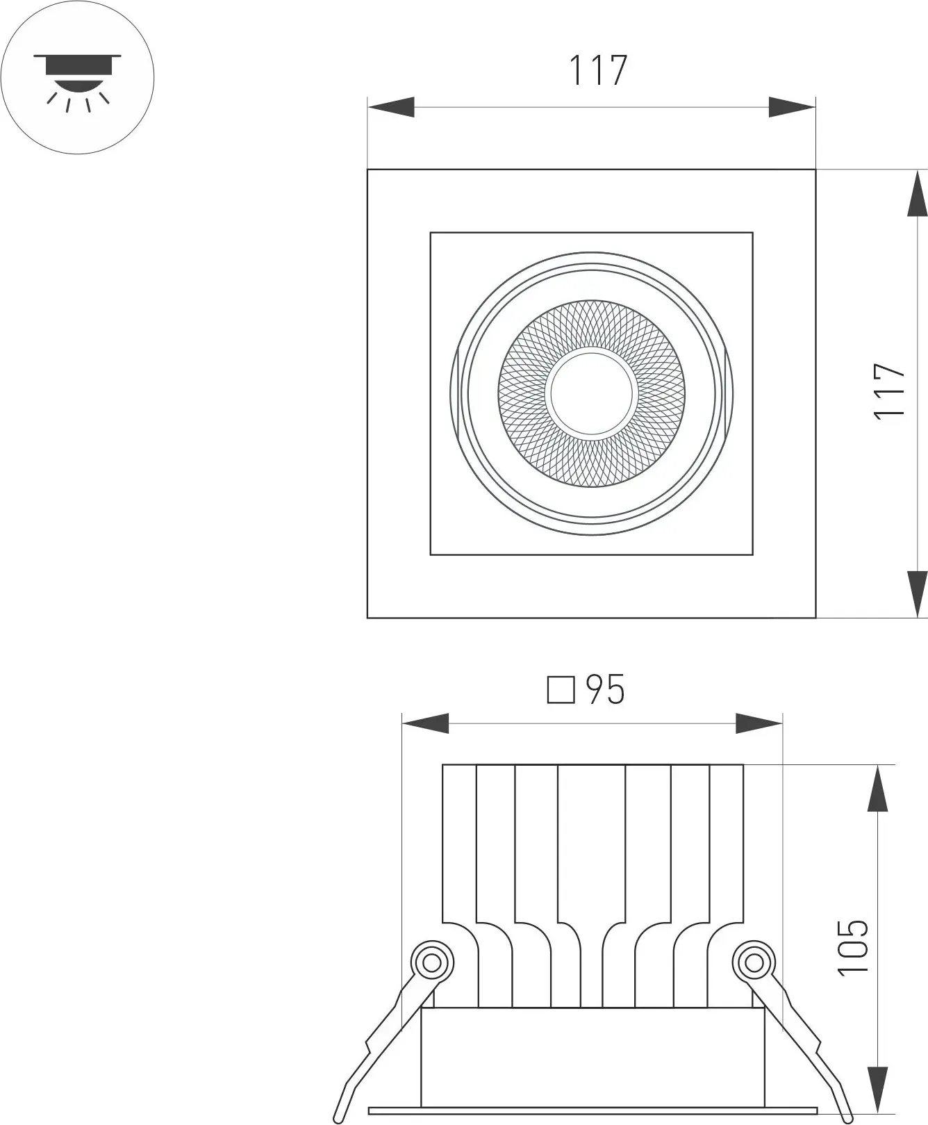 Точечный светильник Arlight MS-VORTEX-BUILT-S117x117-20W Day4000 WH-WH 20 deg / 057917 — фото 4