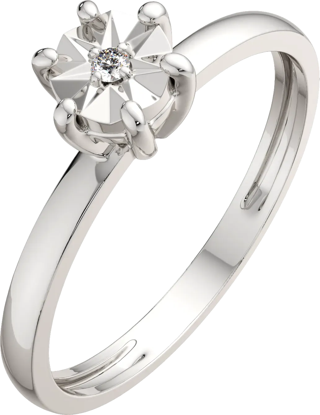 Кольцо из белого золота ZORKA 2D00366.14K.W (р.17, с бриллиантом)
