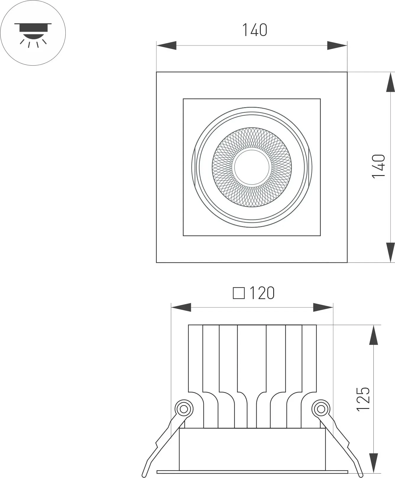 Точечный светильник Arlight MS-VORTEX-BUILT-S140x140-30W Day4000 WH-WH 17 deg / 057921 — фото 4