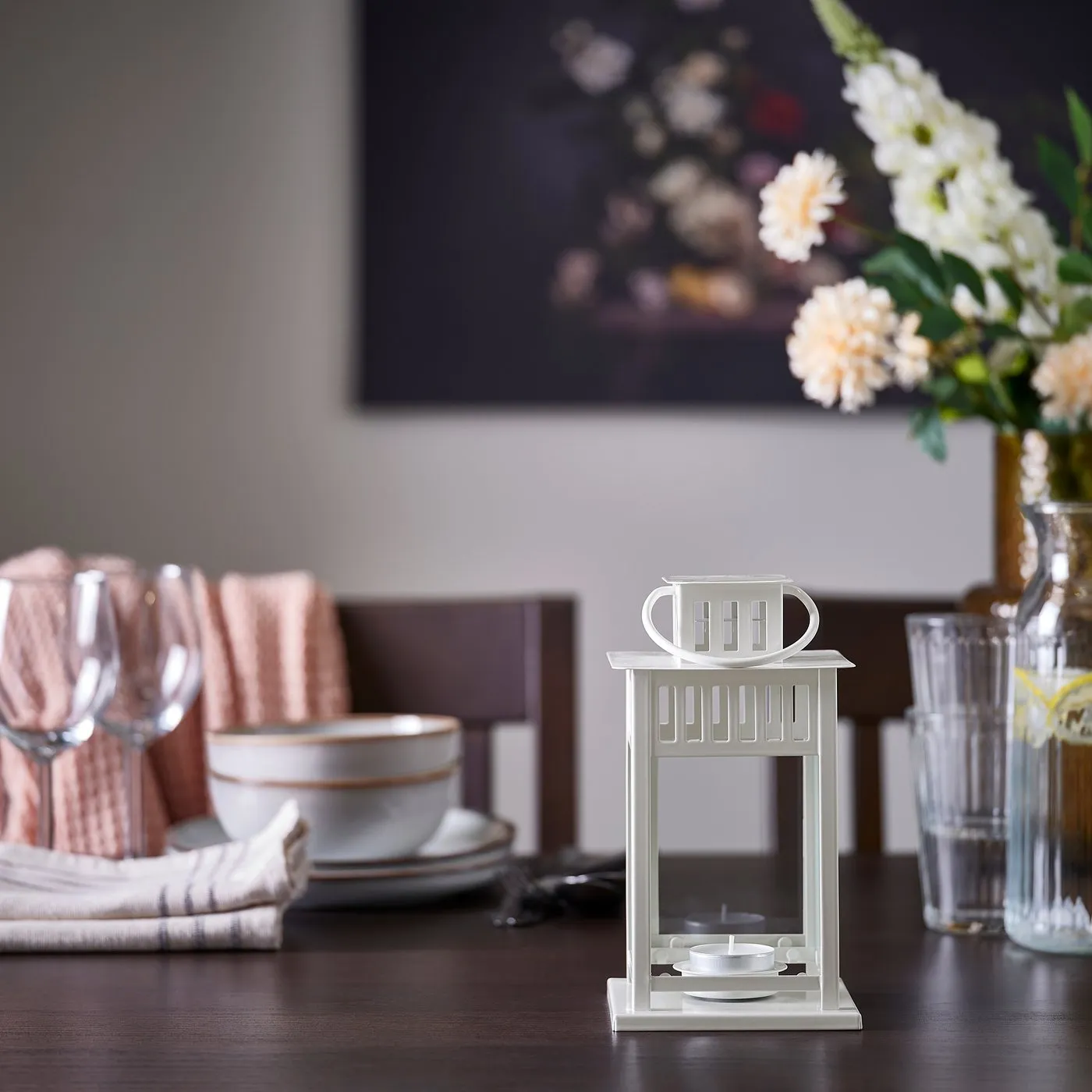 Подсвечник Ikea Фонарь для греющей свечи Беррби 106.088.56 (белый) — фото 3
