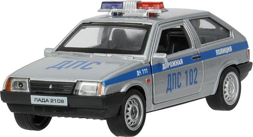 Автомобиль игрушечный Технопарк Lada-2108 Спутник Полиция / 2108-12POL-SR-WOD