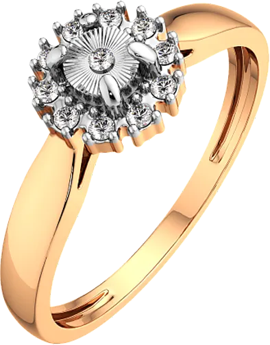 Кольцо помолвочное из комбинированного золота ZORKA 2D00210.14K.B.ZZ (р.17.5, с бриллиантом)