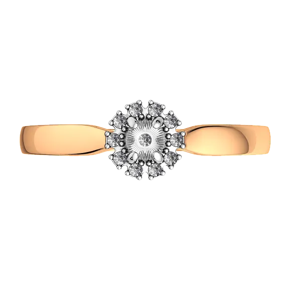 Кольцо помолвочное из комбинированного золота ZORKA 2D00210.14K.B.ZZ (р.17.5, с бриллиантом) — фото 3
