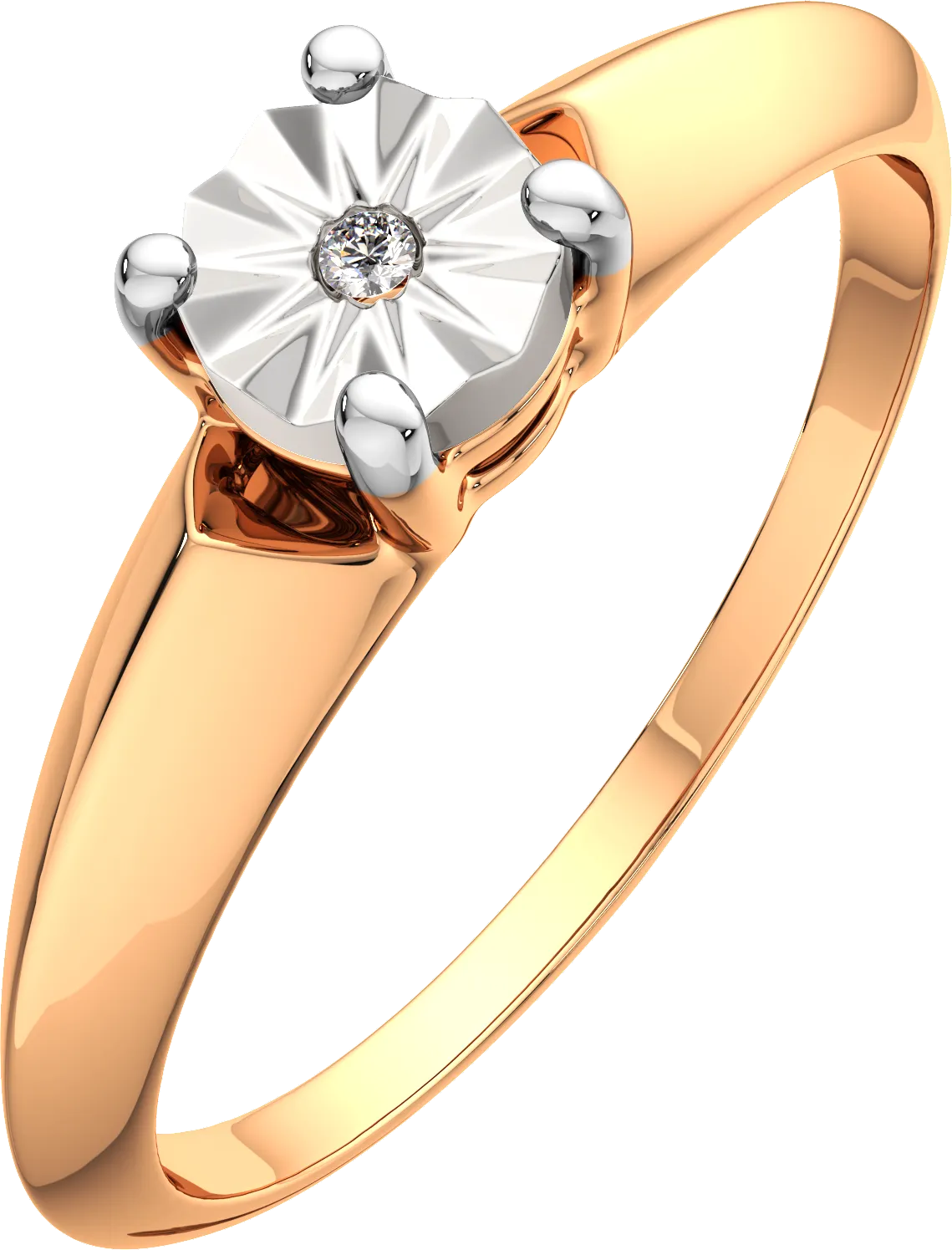 Кольцо помолвочное из комбинированного золота ZORKA 2D00187.14K.B.ZZ (р.18, с бриллиантом)